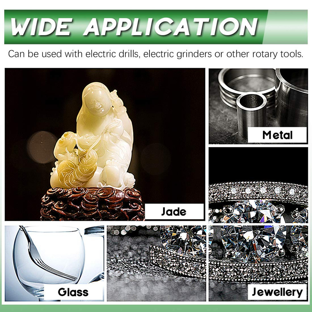 100Pcs Multifunctional Wool Felt Polishing Bits Mandrel Mounted Grinding Buffing