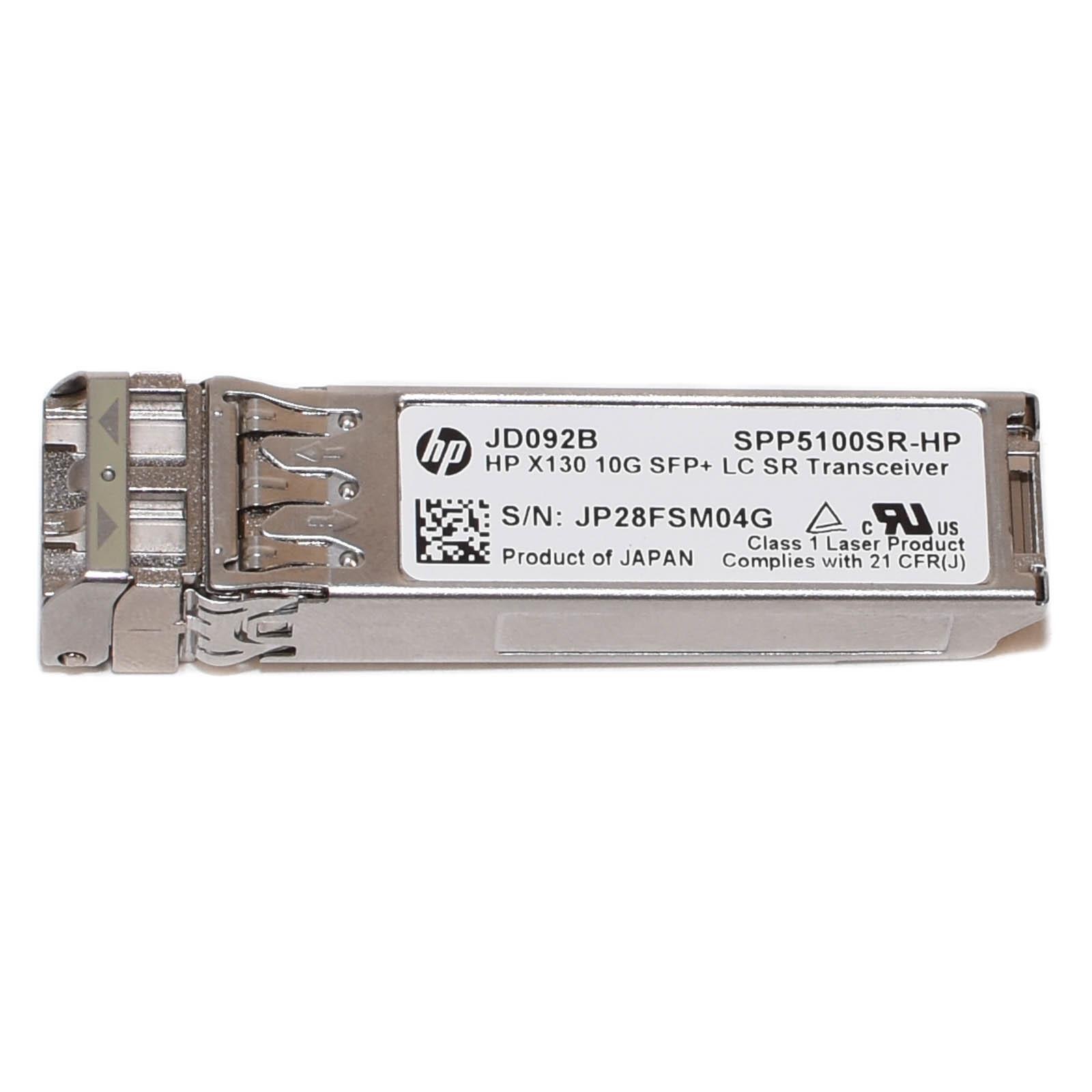 HP JD092B X130 10GbE 10GBASE-SR LC SR SFP+ 850nm Optics Transceiver SPP5100SR-HP