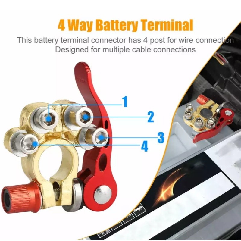 2Pcs Auto Battery Terminals Connector Clamp Quick Release Adjust Disconnect Tool