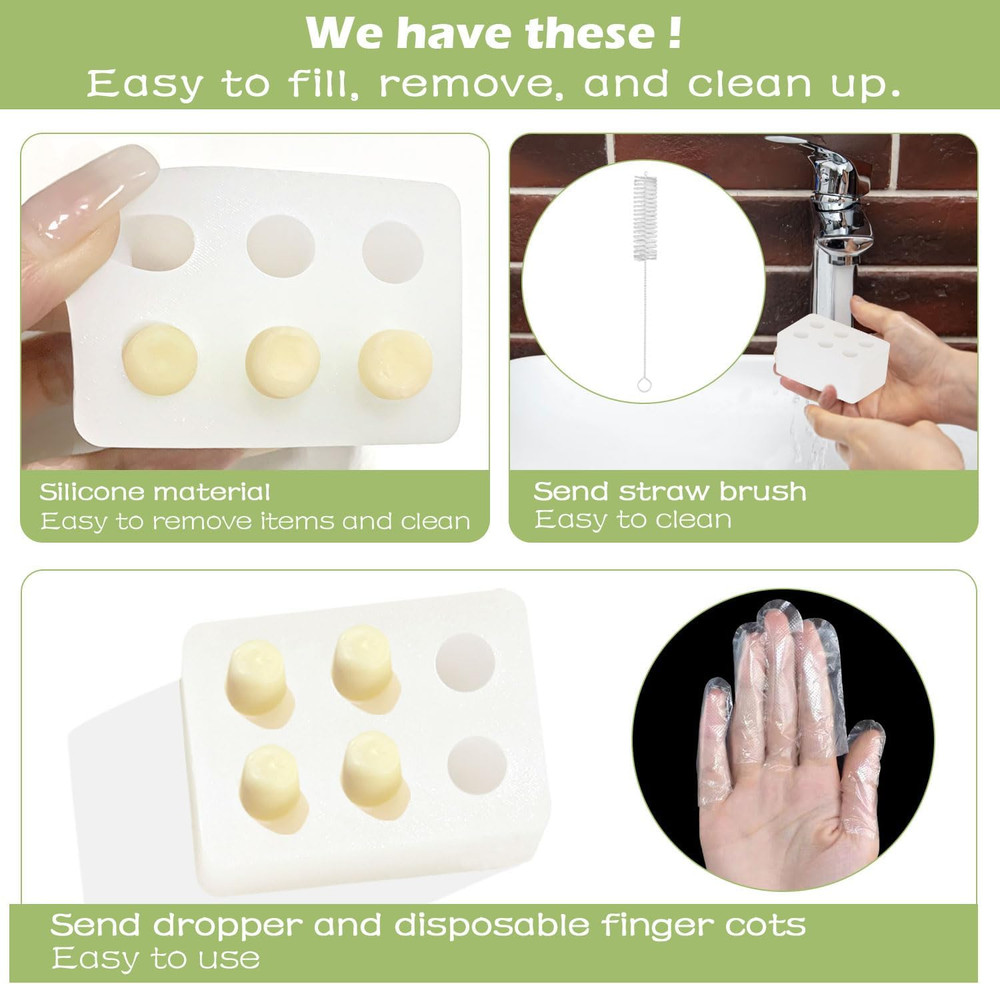 Reusable Suppository Molds Kit, 2ML | 4 Suppository Mold Trays + 10 Droppers | E