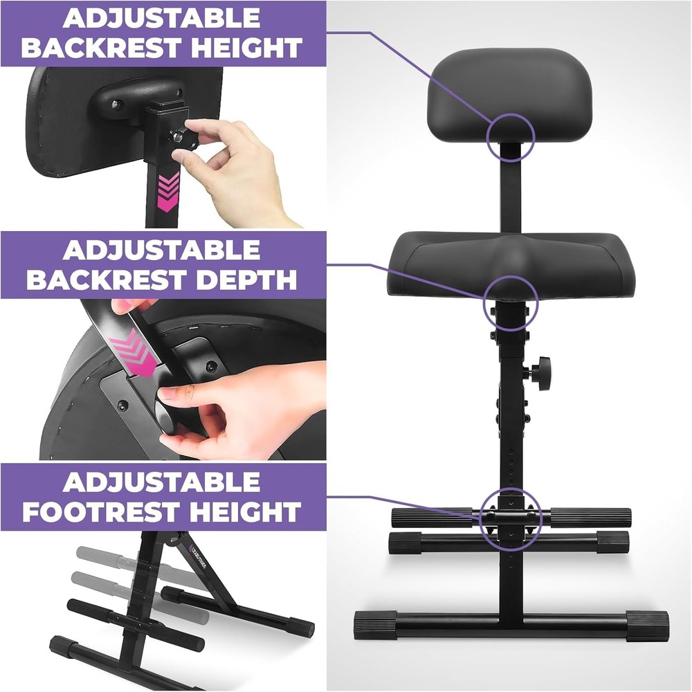 Guitar Stool Adjustable Stool - Standard Musician Drum Throne with Backrest -...