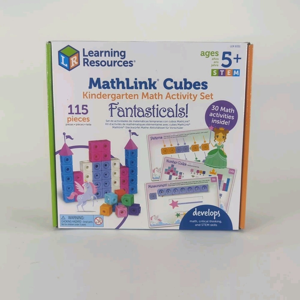 Learning Resources MathLink Cubes Kindergarten STEM 5+ Math Activity Set 115 pcs