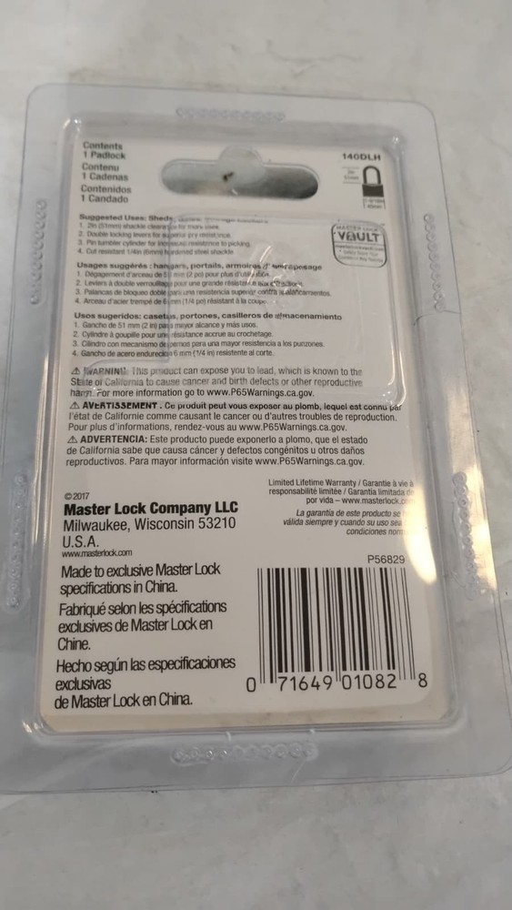 Master Lock 140DLH Padlock, 1 Pack, Bronze/Silver