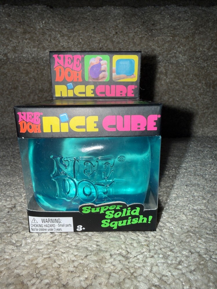 Nee Doh Nice Cube Super Solid Squish! Color May Vary - Blue, Purple, Pink