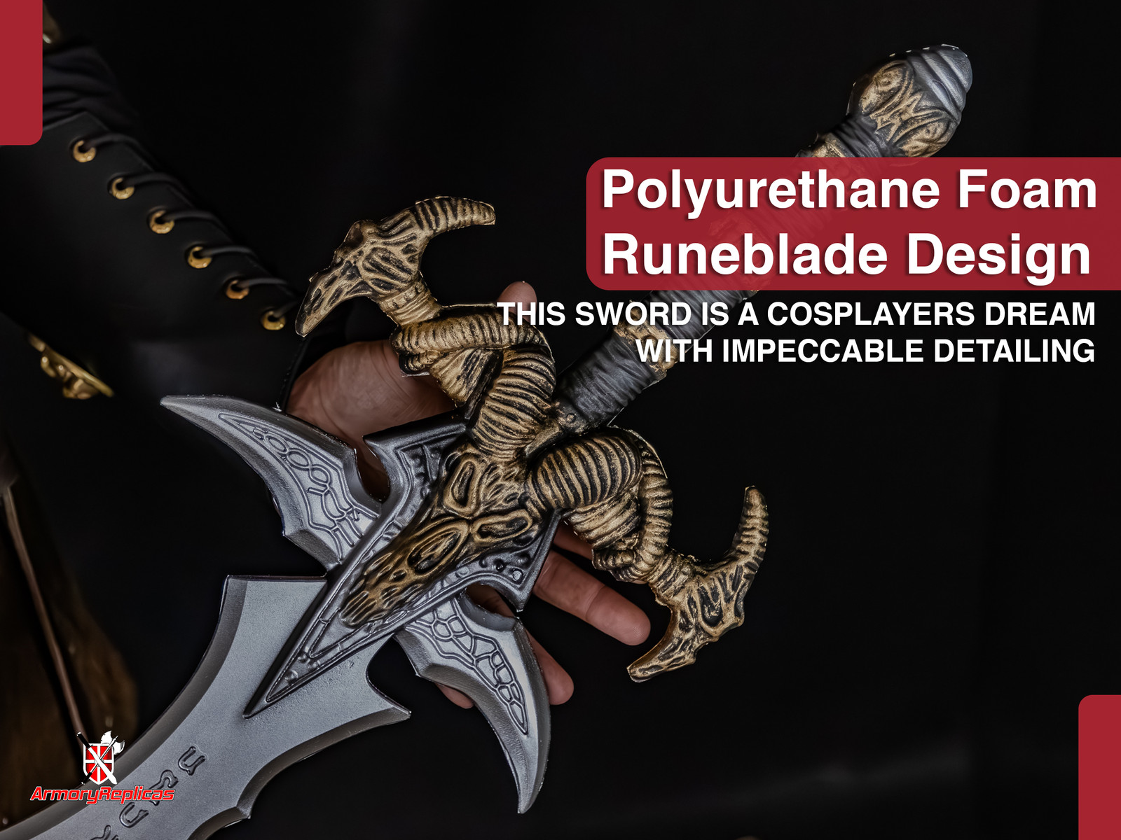 39" Frozen Throne Frost Runeblade Foam Sword: Lich King Cosplay Prop LARP Weapon