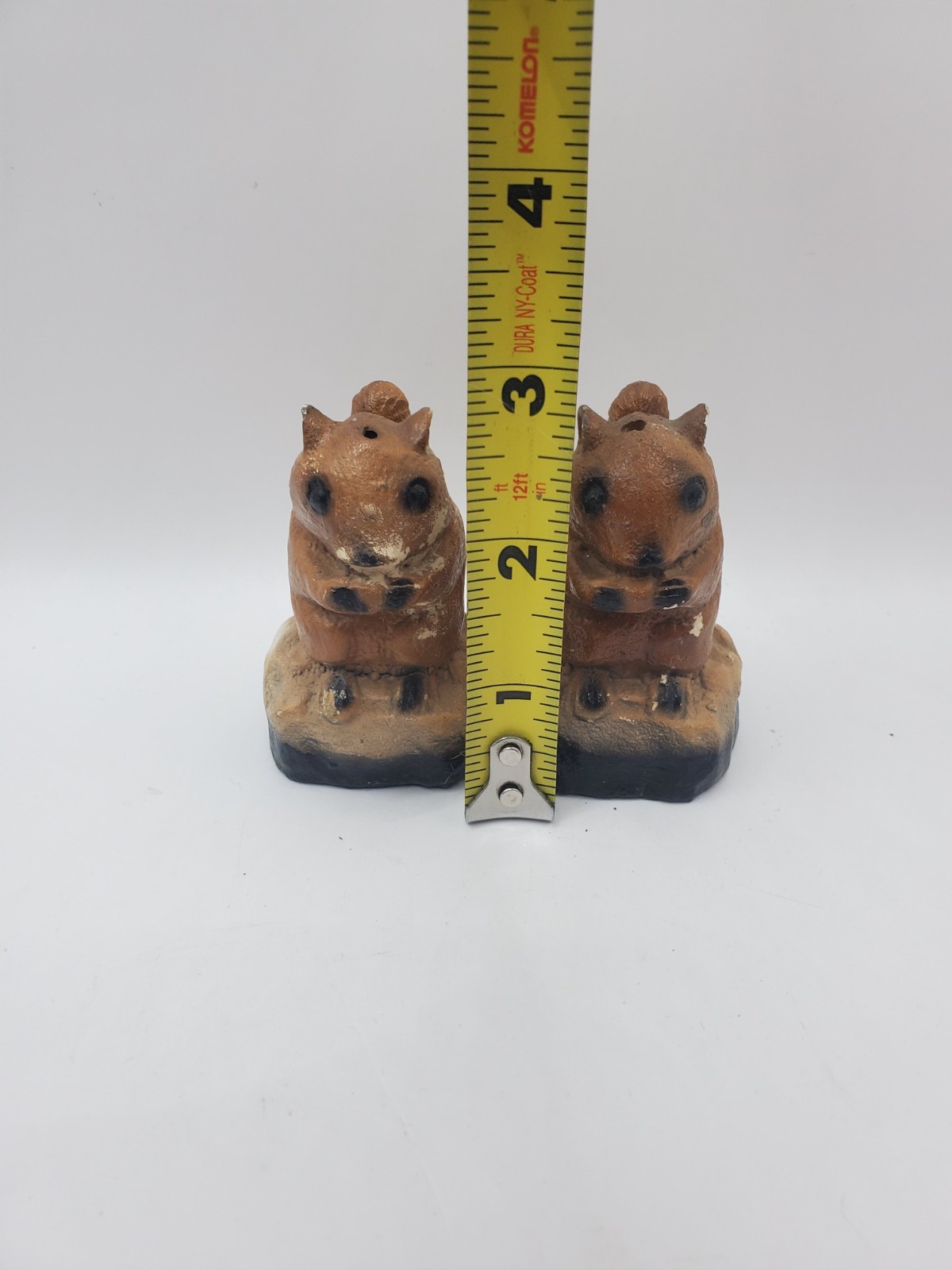Vintage Ceramic Novelty Squirrel Couple Salt and Pepper Shakers Japan Paint miss