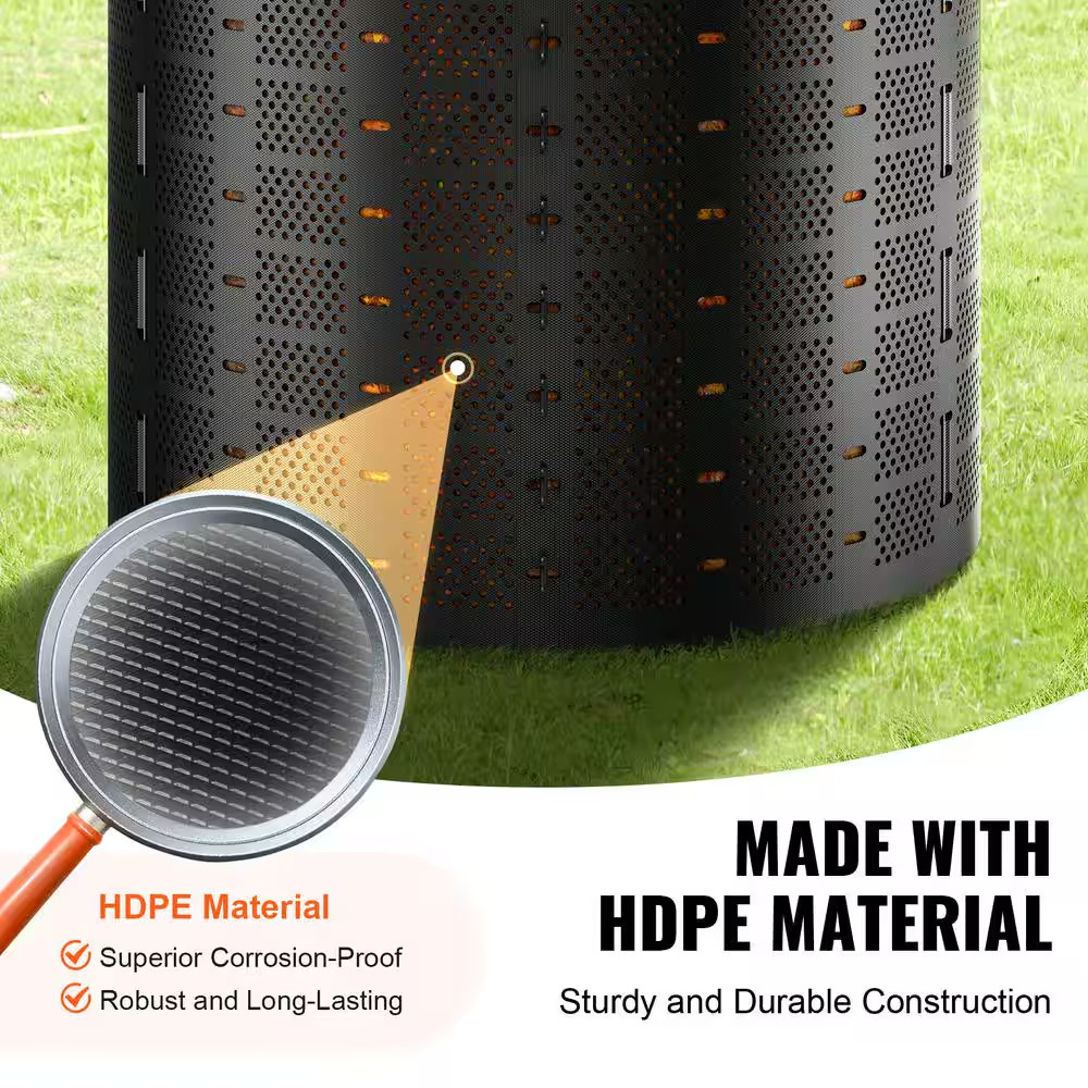 Compost Bin 220 Gal., Outdoor Expandable Composter, Easy to Setup & Large Capaci