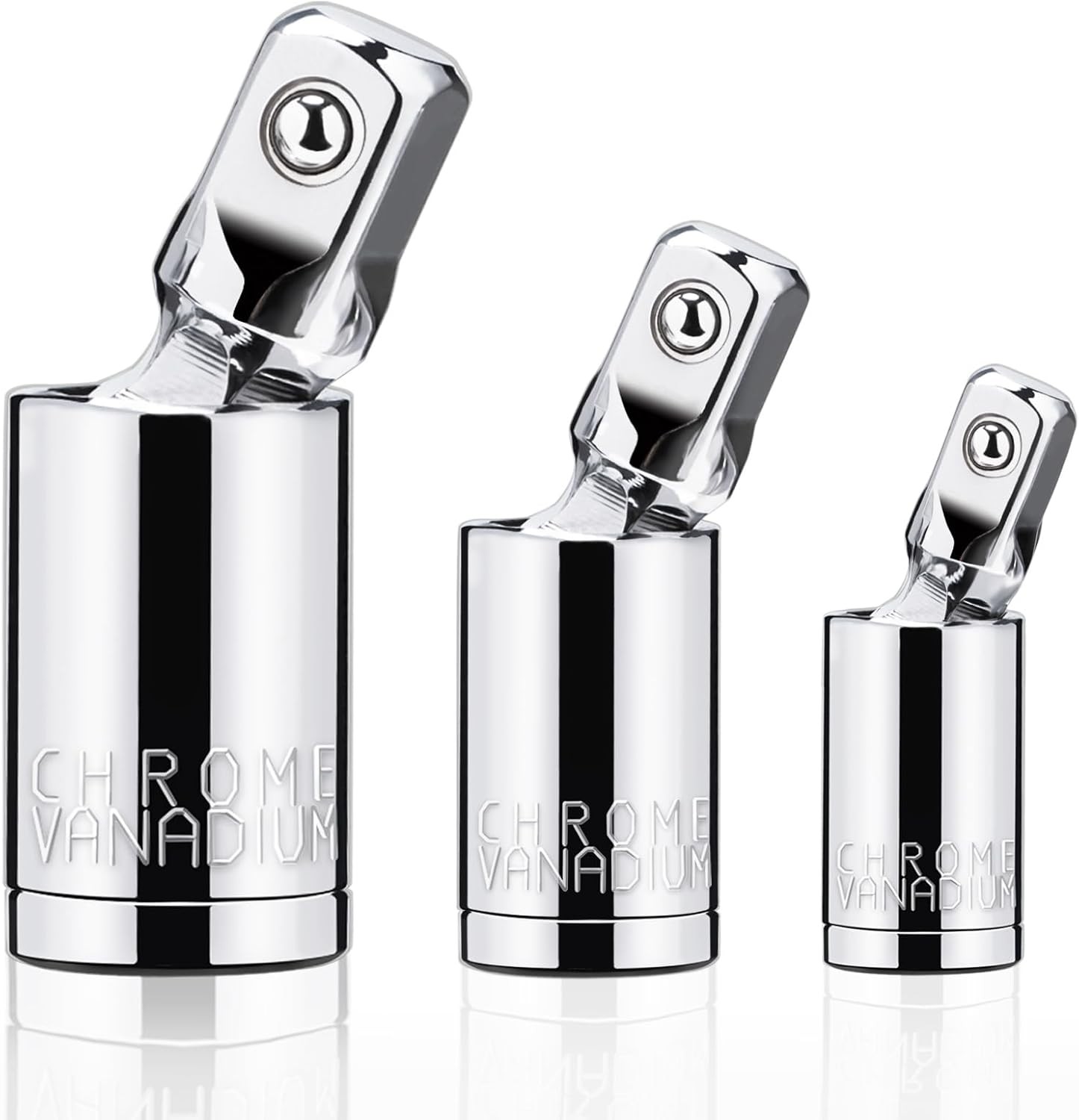 3PCS Universal Joint Socket Set 1/4 3/8 1/2 Drive Swivel Adapter New