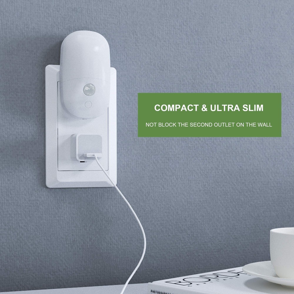 MAZ-TEK Plug in Motion Sensor Dimmable Night Light, Soft Warm White LED Night...