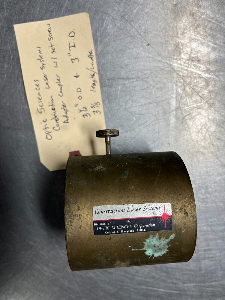 Construction Laser Systems Optic Sciences Adapter Coupler w/ Set Screw 3" ID