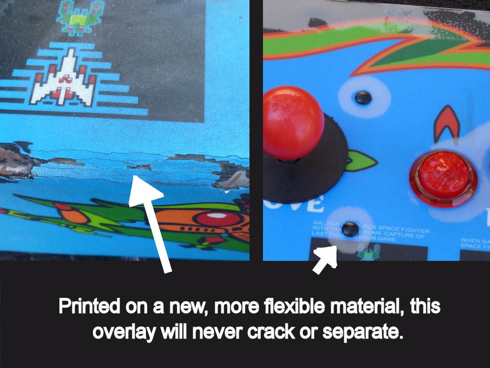 Multicade Galaga Control Panel Overlay without trackball