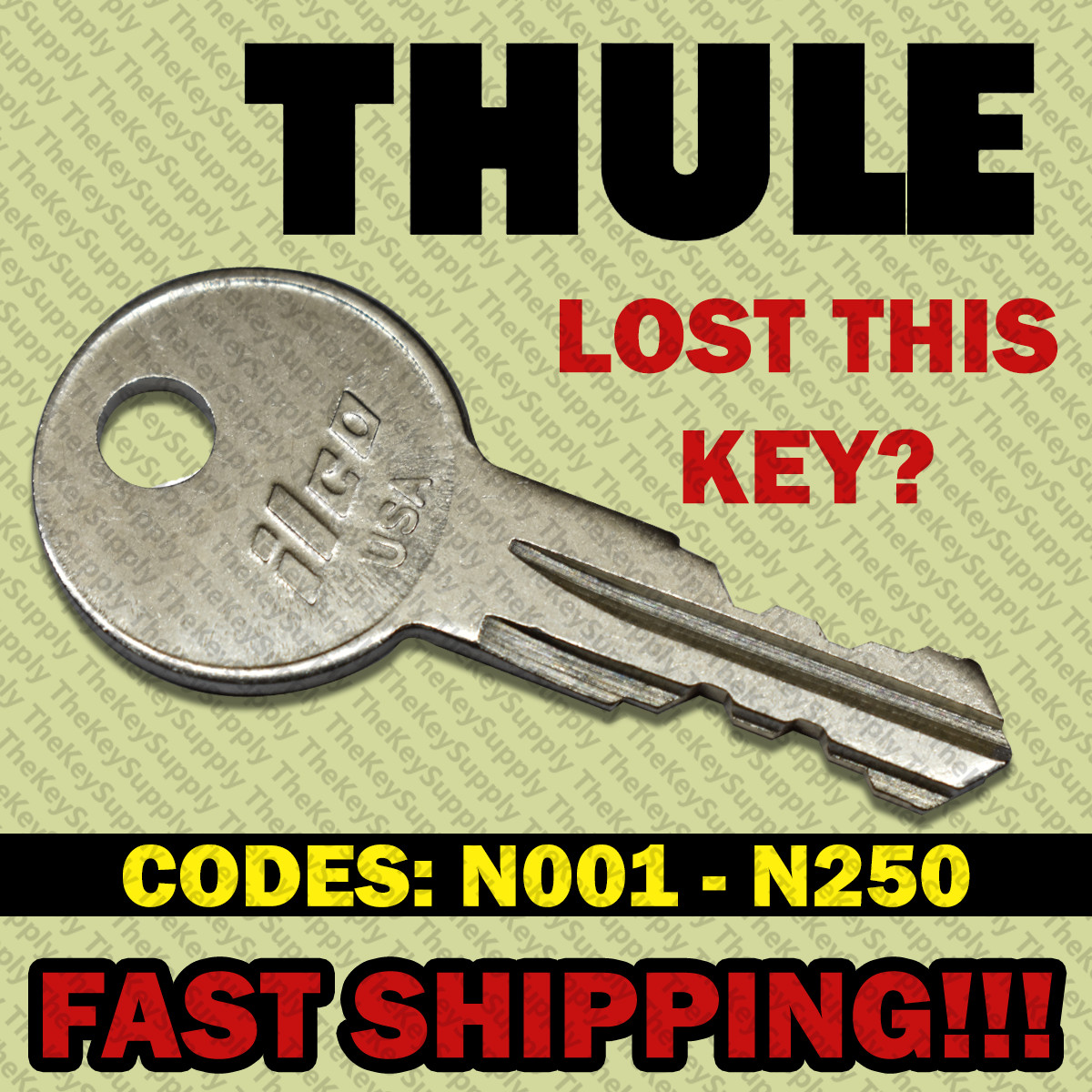 THULE Replacement Key Cut to Your Code N001 - N250