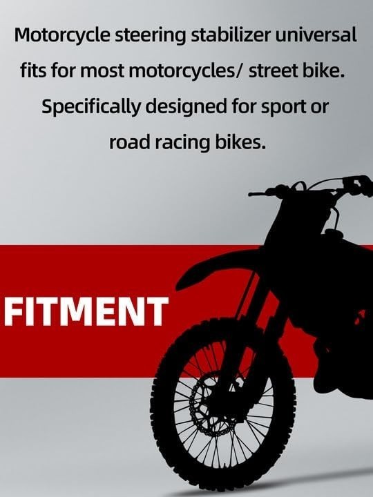Motorcycle Steering Damper without Mounting Brackets,10" Universal Steering S...