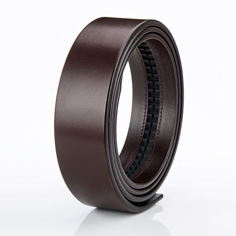 Replacement One Piece Genuine Leather Belt Automatic Strap Without Buckle 35mm
