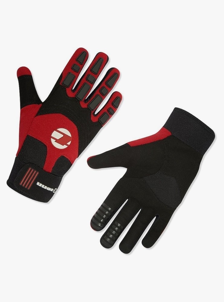 Tenn Outdoors Downhill MTB Gloves - Black/Red Size Medium
