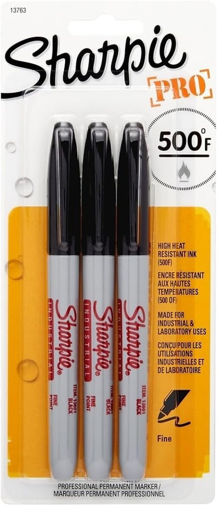 Industrial-Grade Fine Point Permanent Markers - 3-Pack