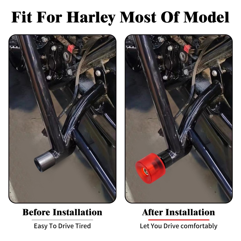 Red 2x Engine Protective Guards Crashs Bars M12 End Balls Protector For Harley