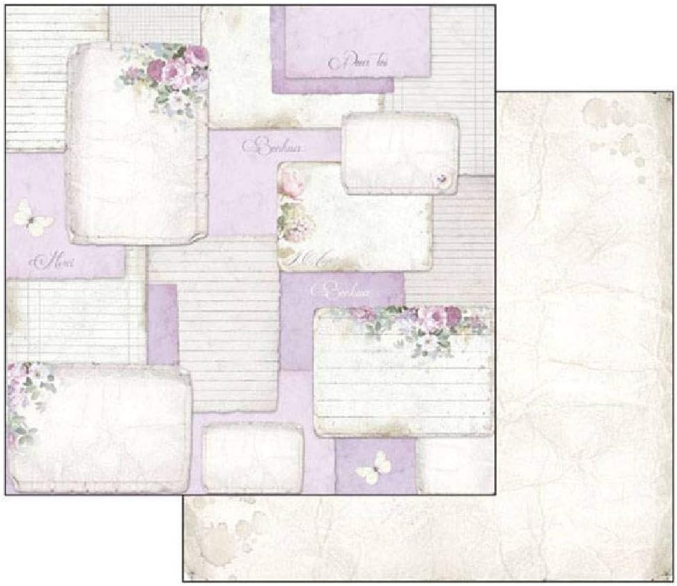 Stamperia International KFT Pack 10 Sheets Double Face - Lilac, Multicoloured, 3