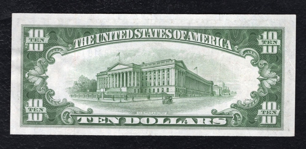FR. 1704 1934-C $10 TEN DOLLARS SILVER CERTIFICATE CURRENCY NOTE EXTREMELY FINE