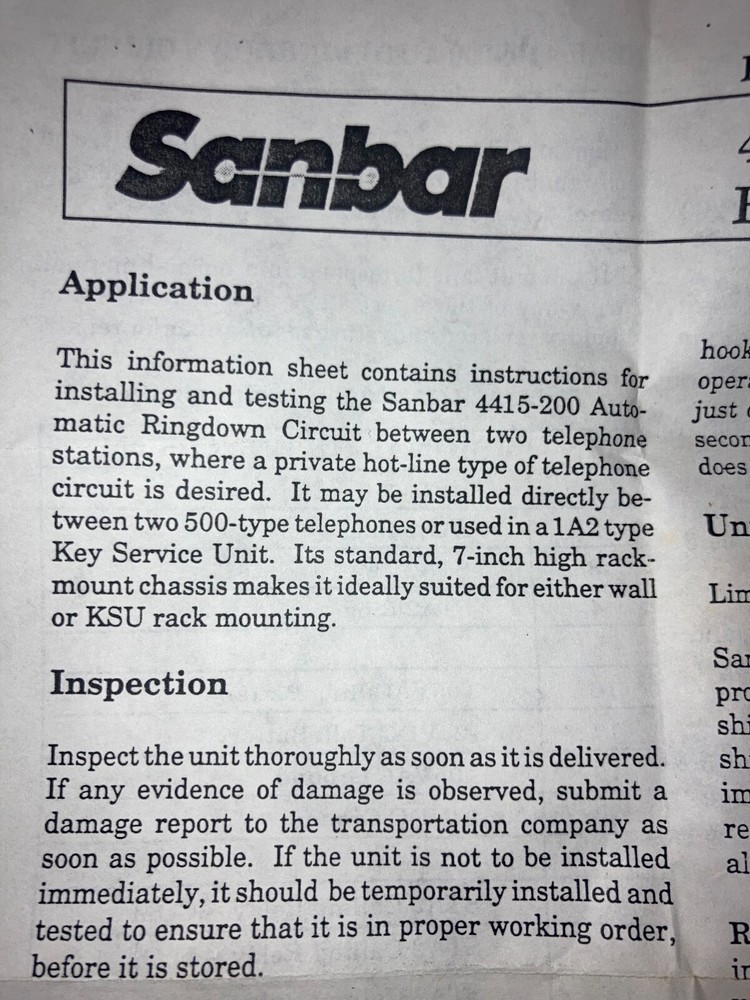 NEW IN BOX SANBAR 4415B TELEPHONE / INTERCOM RING DOWN CONTROLLER