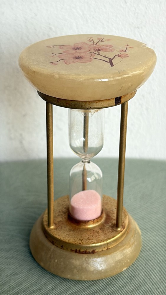 Old Hourglass With Alabaster Bases
