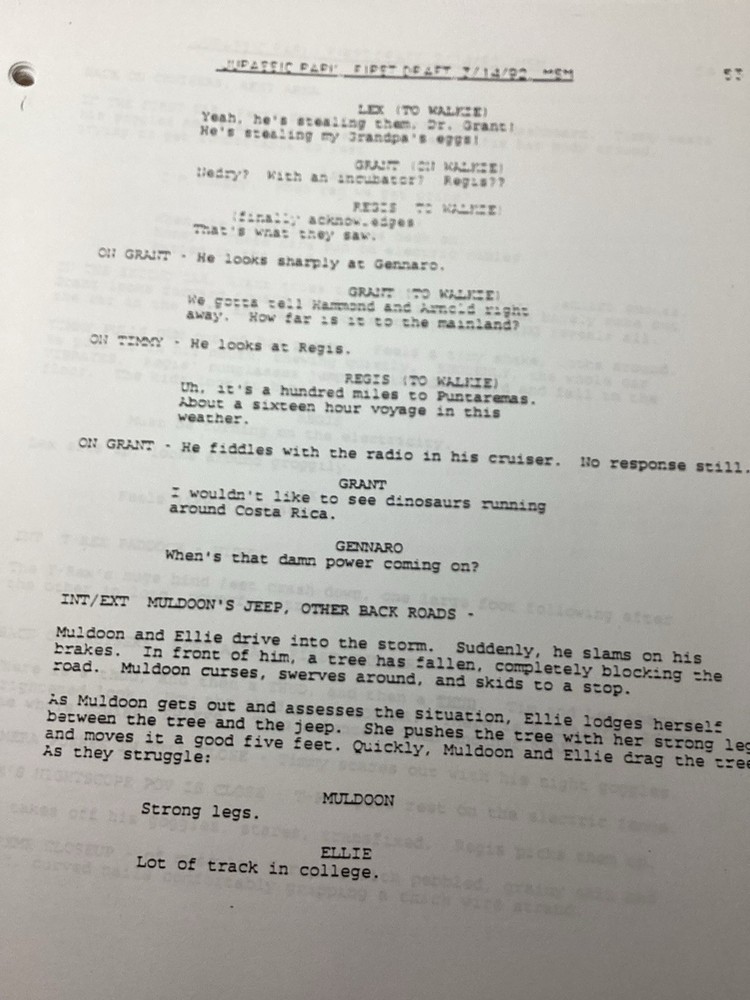 Jurassic Park Movie Script Reprint Full Screenplay Script Dated 3/14/92