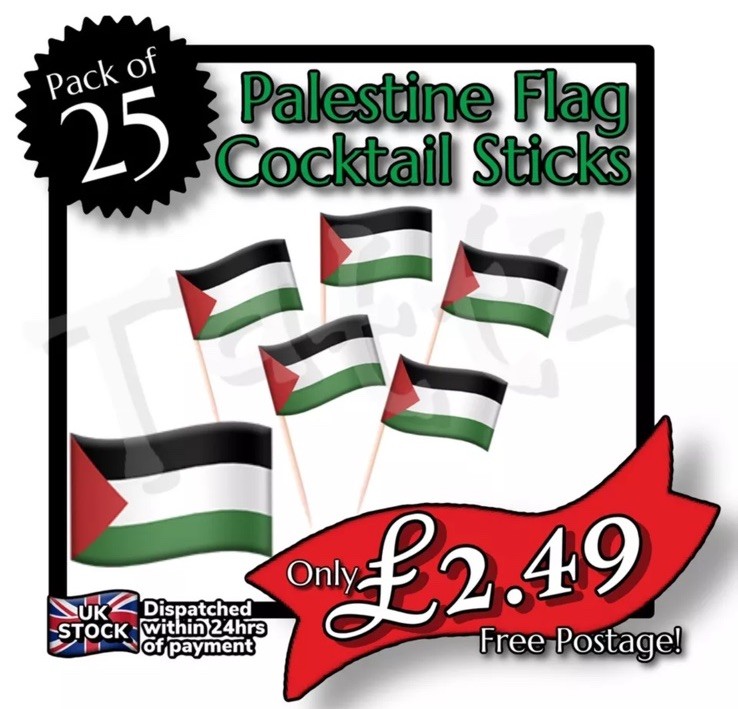 25x Palestine Flag Cocktail Sticks