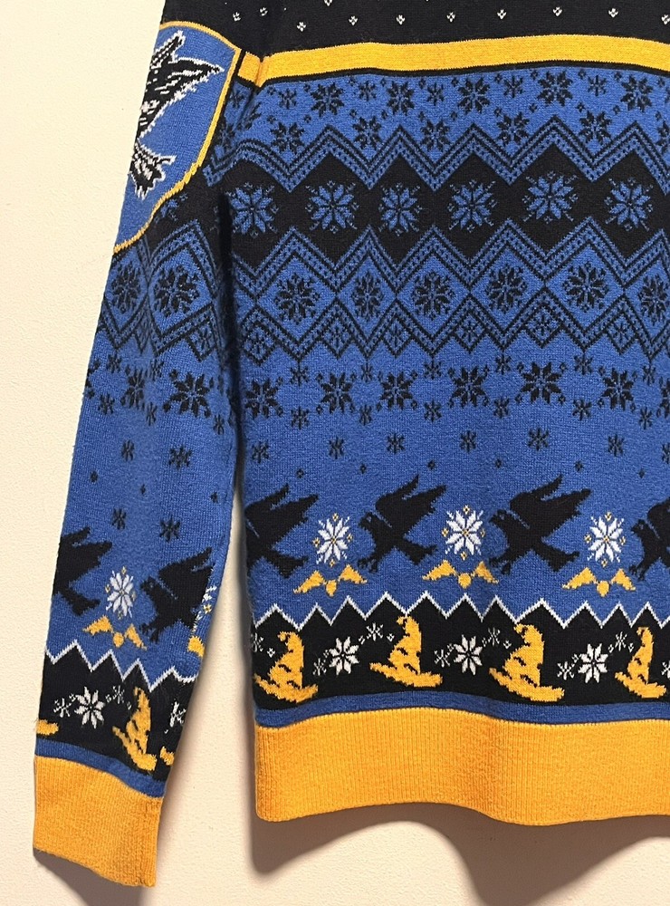 Harry Potter Wizarding World Ravenclaw Printed Blue Pullover Sweater Small