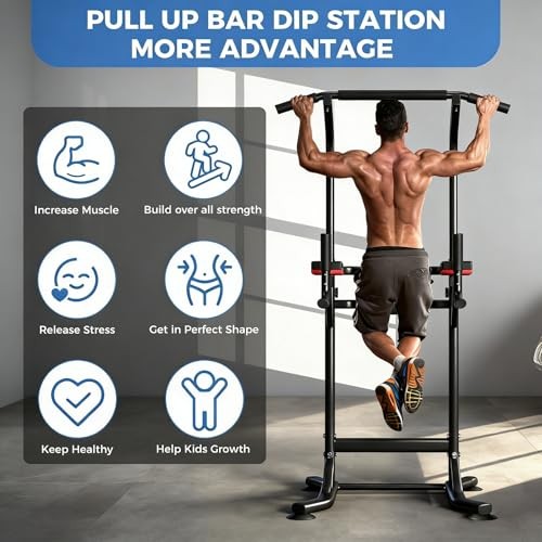 ZENOVA Pull Up Bar, Multi-Function Pull Up Dip Bar Station, Home Gym Workout