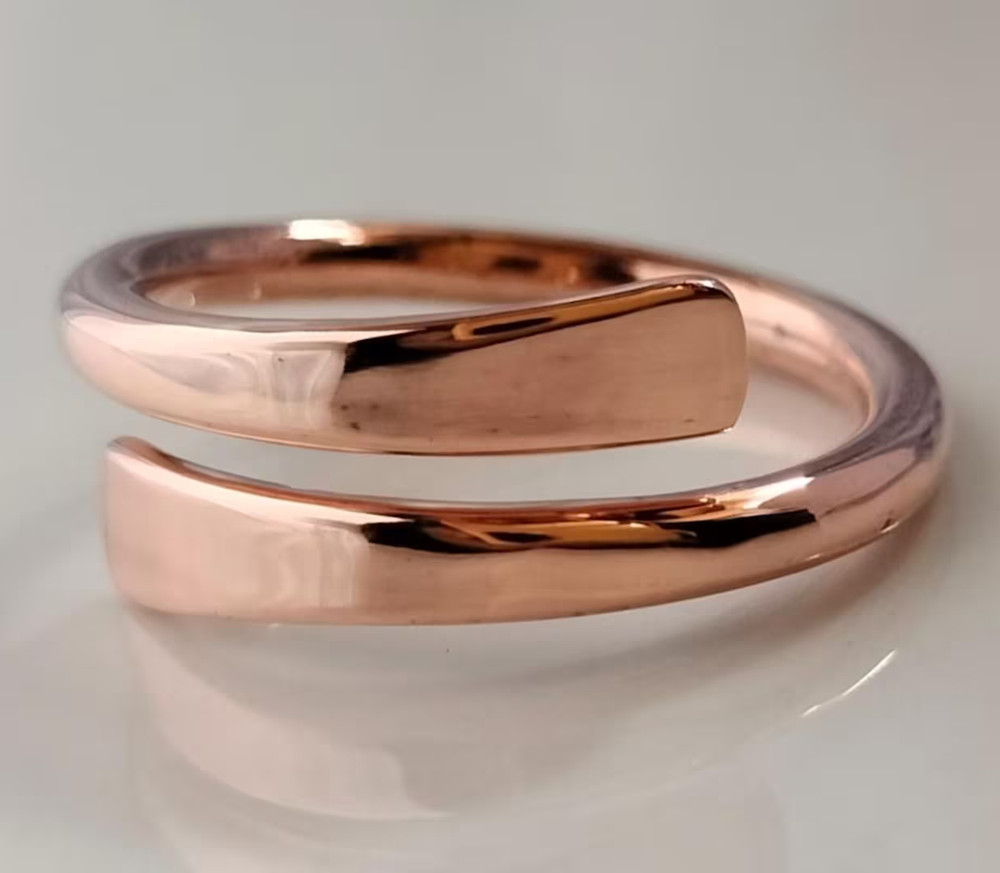 Solid Pure Copper Minimalist Healing Ring, Handmade, Unisex, Band Ring
