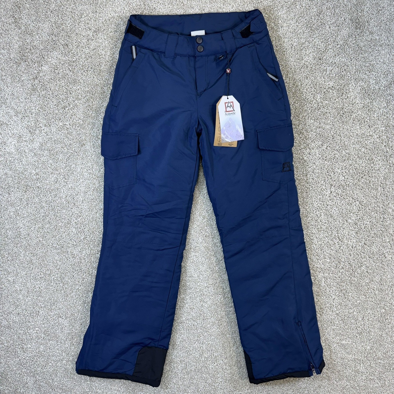 Avalanche Ski Pants Youth XL 16 Navy Blue Insulated Cargo Snow Pants AGP9904