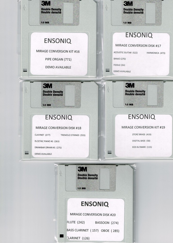 ENSONIQ EPS 16 PLUS, ASR 10 & TS10 MIRAGE CONVERSION LIBRARY ! (30) DISK SET!!!