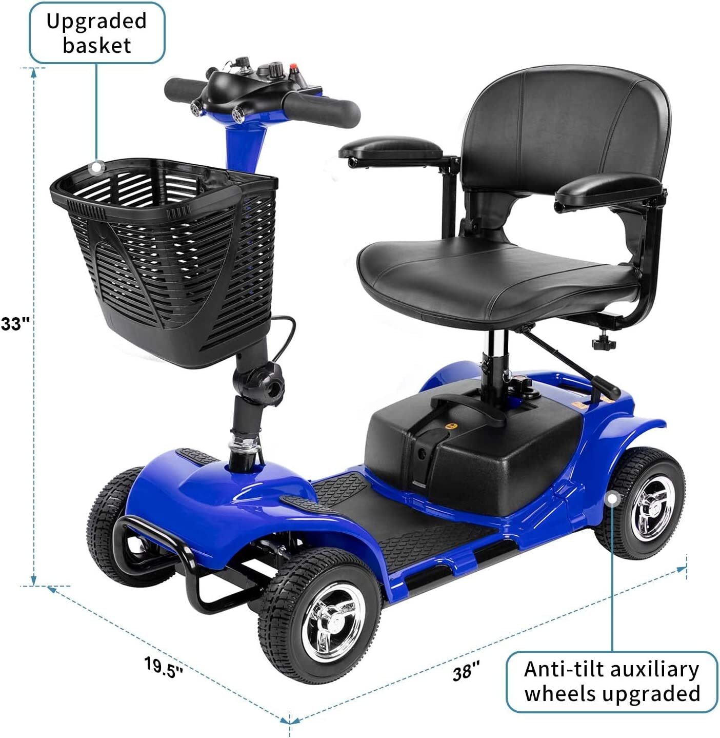 Used 4 Wheels Mobility Scooter Heavy Duty Electric Wheelchair for All Terrain