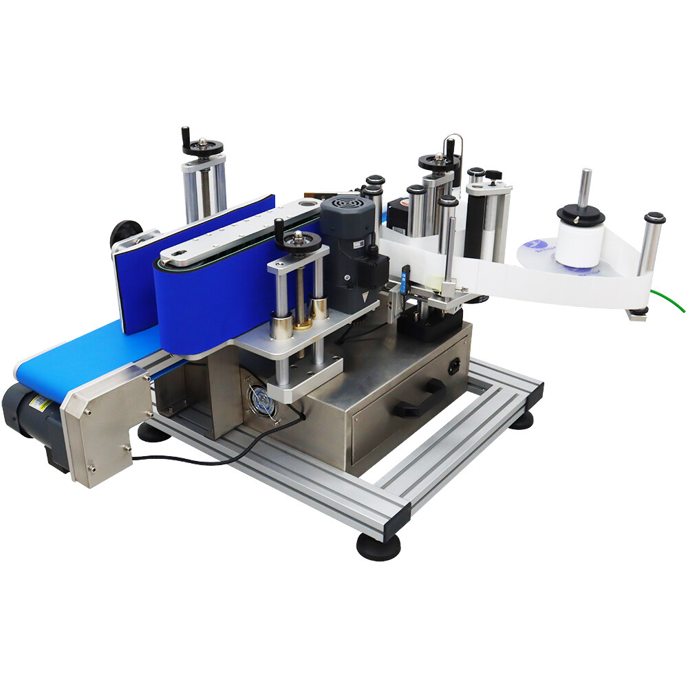 TECHTONGDA Automatic Desktop Conveyor Round Bottle High Speed Labeling Machine