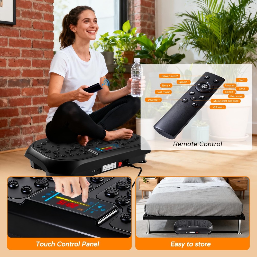 Vibration Plate Exercise Machine, Vibrating Plate for Lymphatic Drainage, Ful...