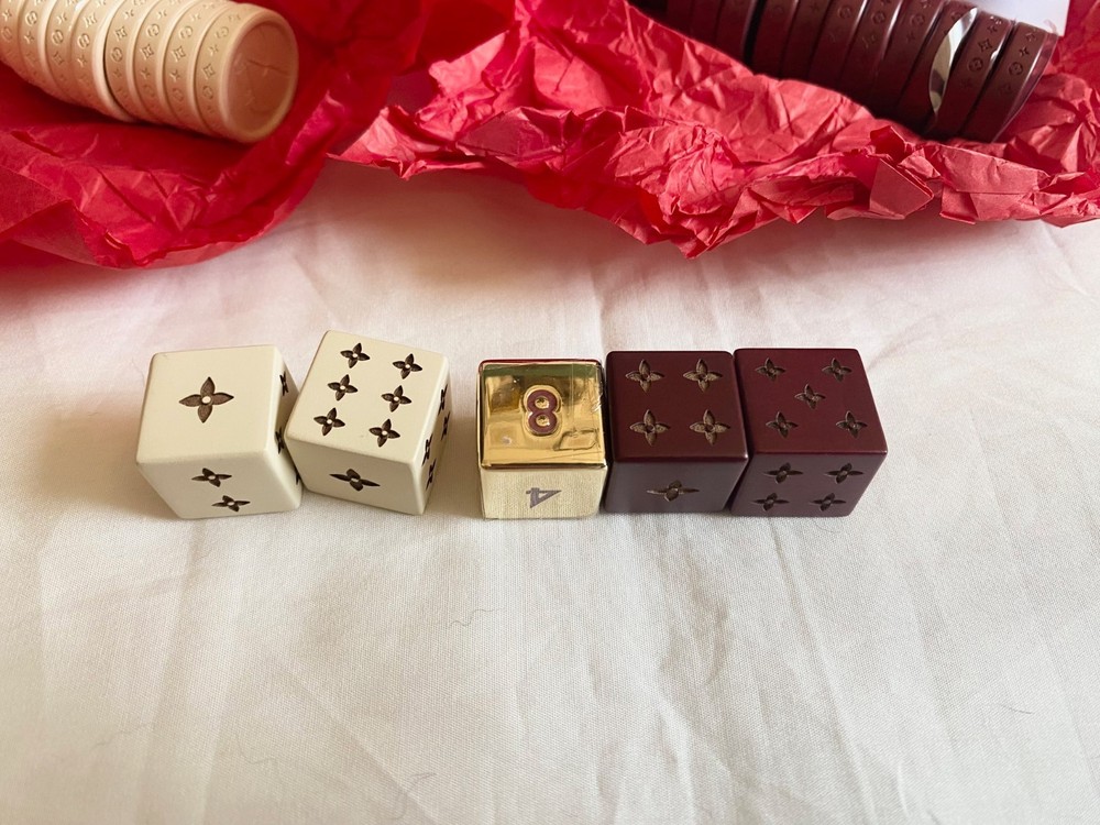 Louis Vuitton 2026 CNY monogram backgammon chips & dices in box