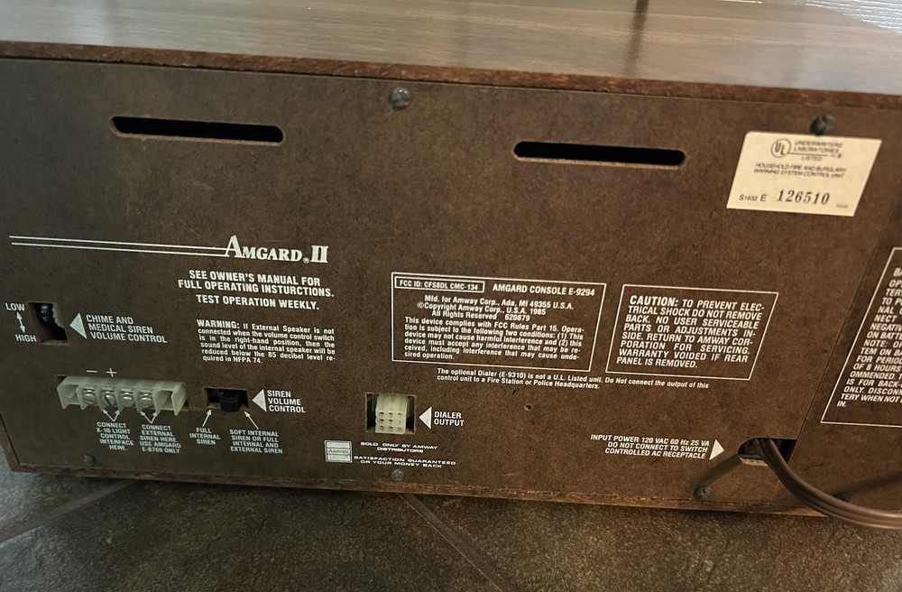 Vintage Amgard II Wireless Security System