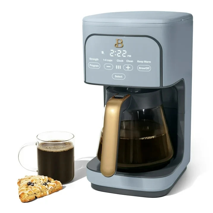 Beautiful 12-Cup Programmable Coffee Maker, Cornflower Blue by Drew Barrymore