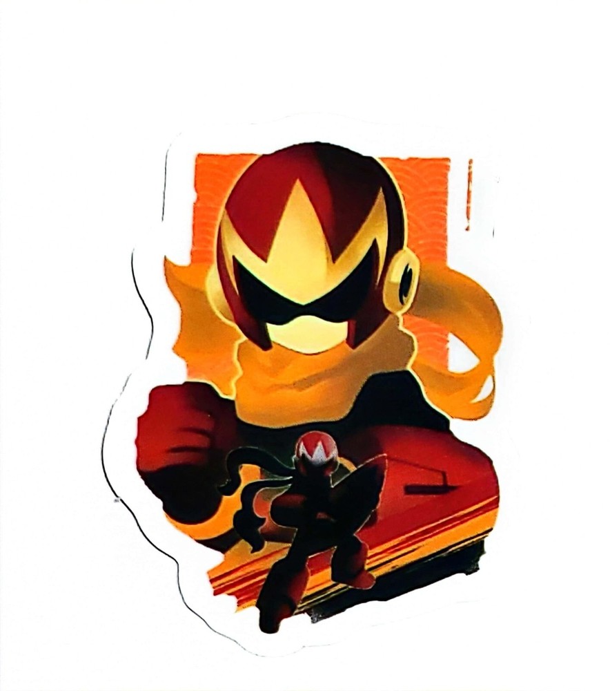 Small Nintendo Mega Man Rock Man Rush Dr Wily Anime Water Resistant Sticker