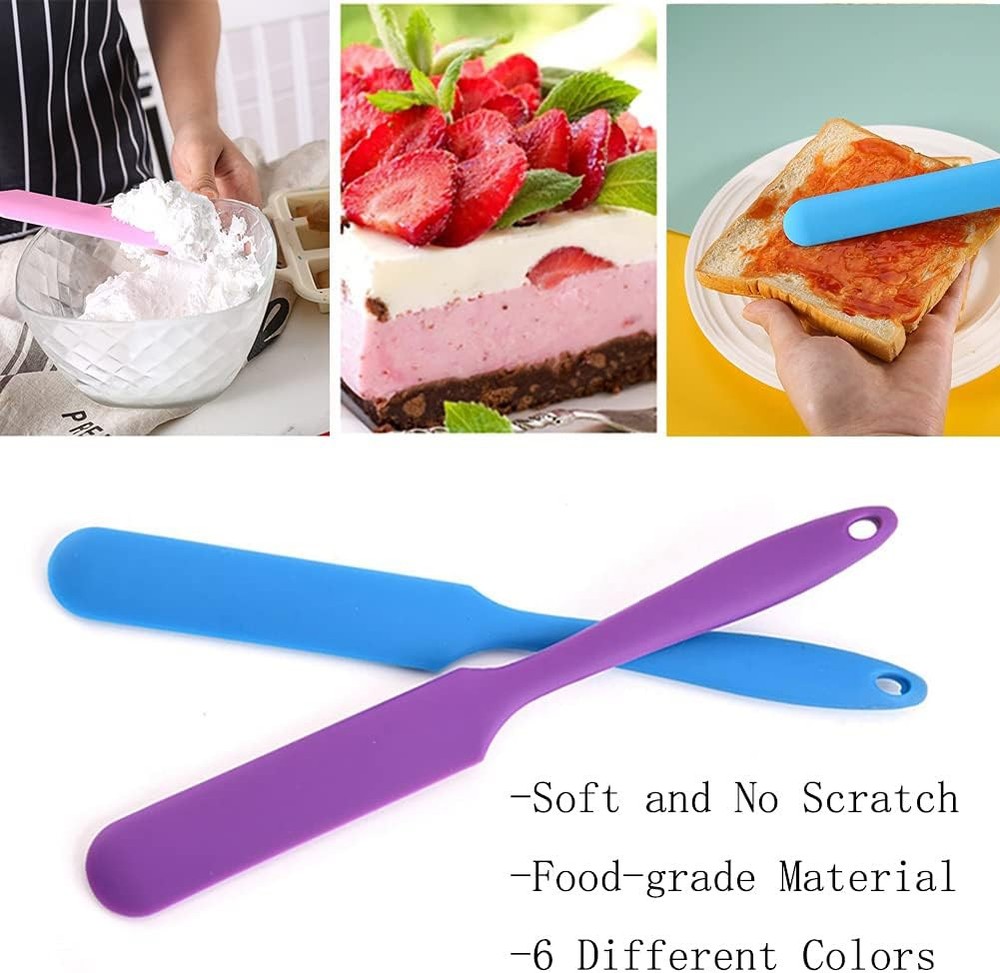 Small Silicone Spatulas Bulk for Kitchen, Baking, Cake small, large, 6 colors