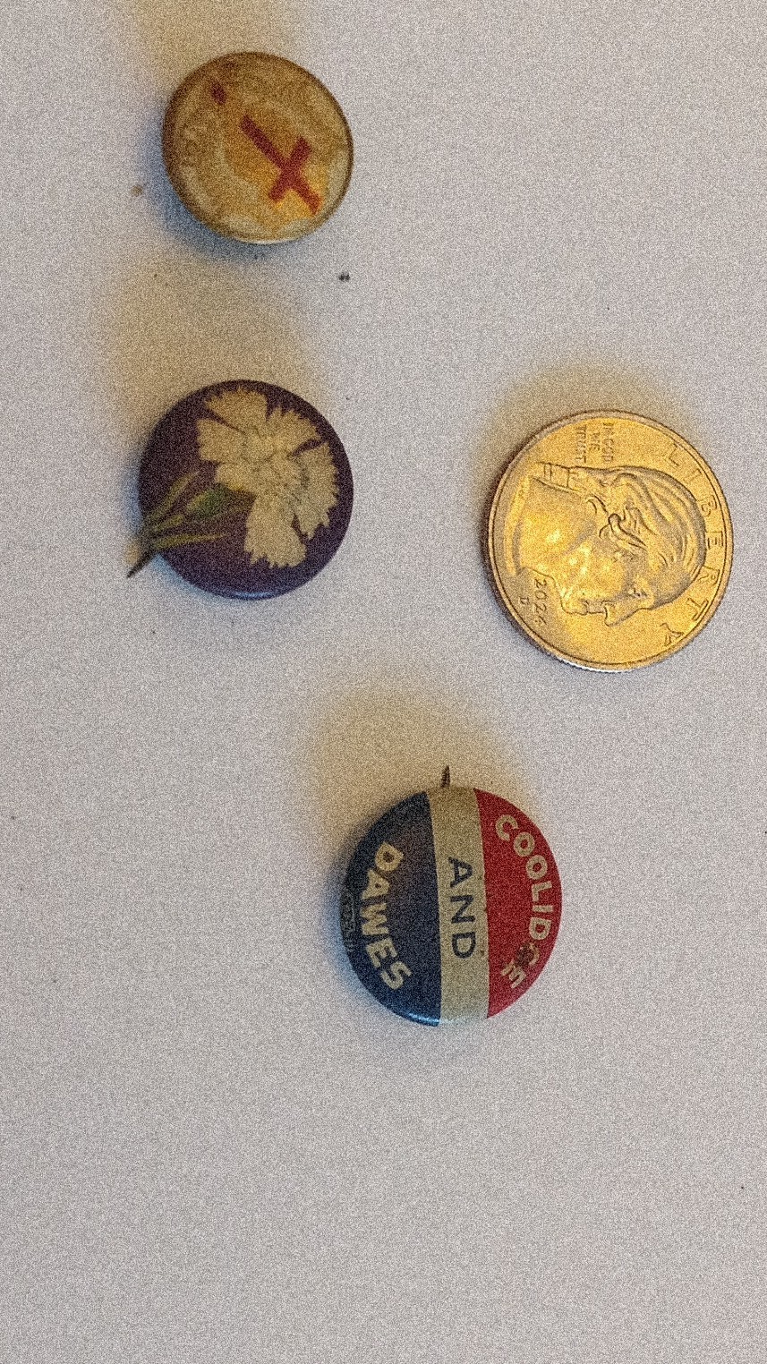 Bundle of 3 Political David Cook St Louis Button Co pins buttons Collection