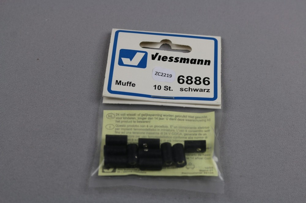 ZC2219 Viessmann train accessory 6886 10 plug electrical connection black plug