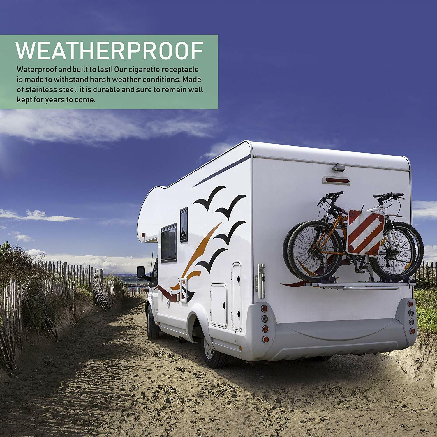 Elitra Wall Mounted Outdoor Stainless Steel Cigarette Butt Receptacle - Silver