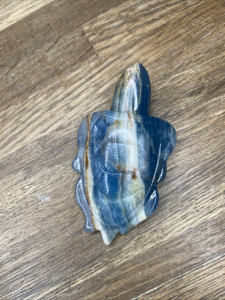Blue Onyx Carved Turtle 3”