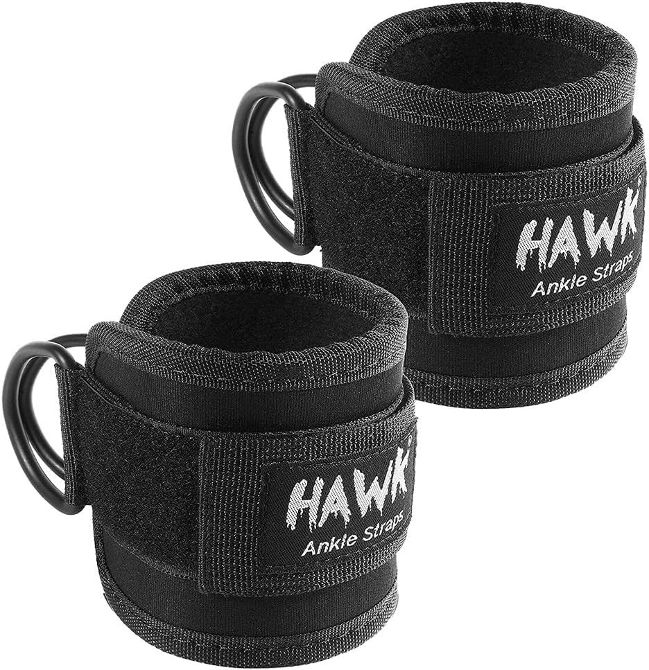 Portable Glute Kickback Ankle Straps for Strength Training - Black Pair