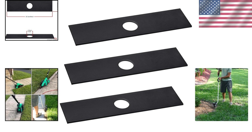Durable 3-Pack 8" Edger Blades - Compatible with Major Brands, Rust-Proof