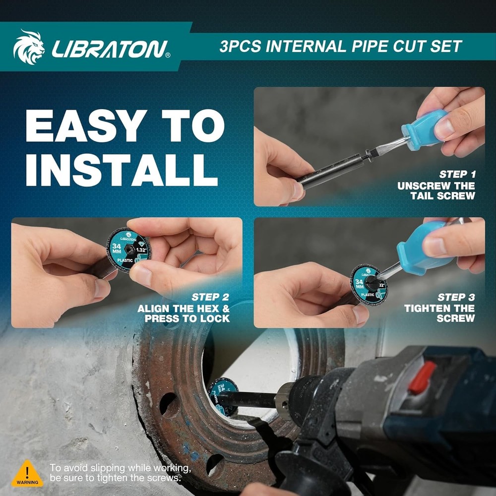 Complete Internal Pipe Cutting Set for PVC & PE Pipes - Lightweight & Efficient