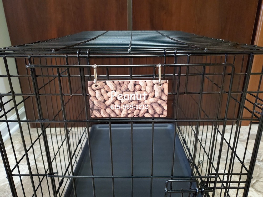 Peanuts Design Personalized 5" x 2.5" Dog Crate Tag FREE SHIPPING