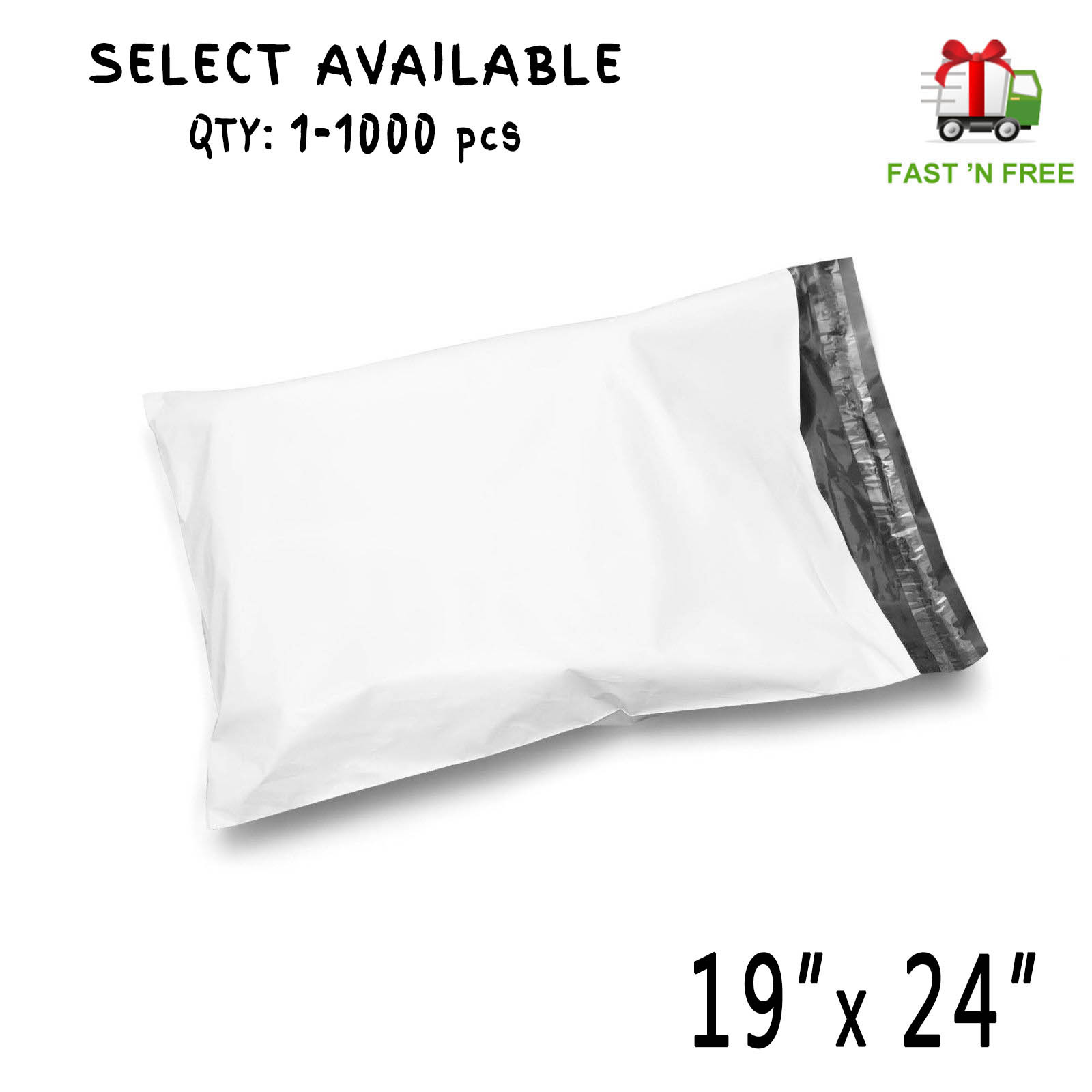19 x 24 Poly Mailers Shipping Envelopes Self Seal Plastic Mailing Bags 1.7 Mil
