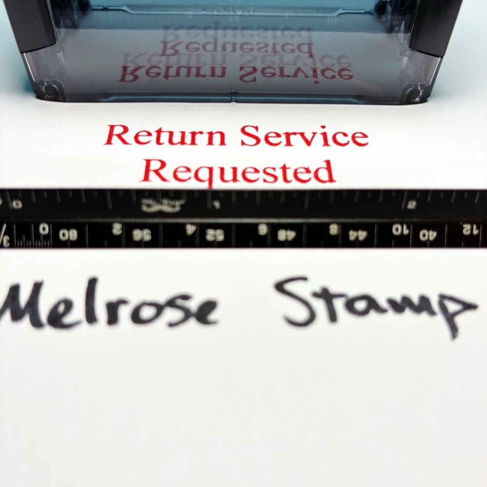 Return Service Requested Rubber Stamp Red Ink Self Inking Ideal 4913
